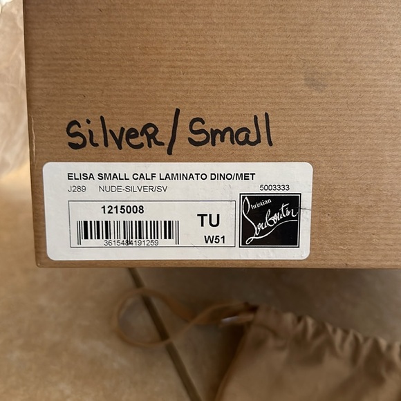 Christian Louboutin Elisa small calf bag. Metallic silver. - Picture 11 of 16